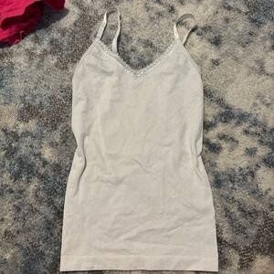 White Lace Trim Cami Top